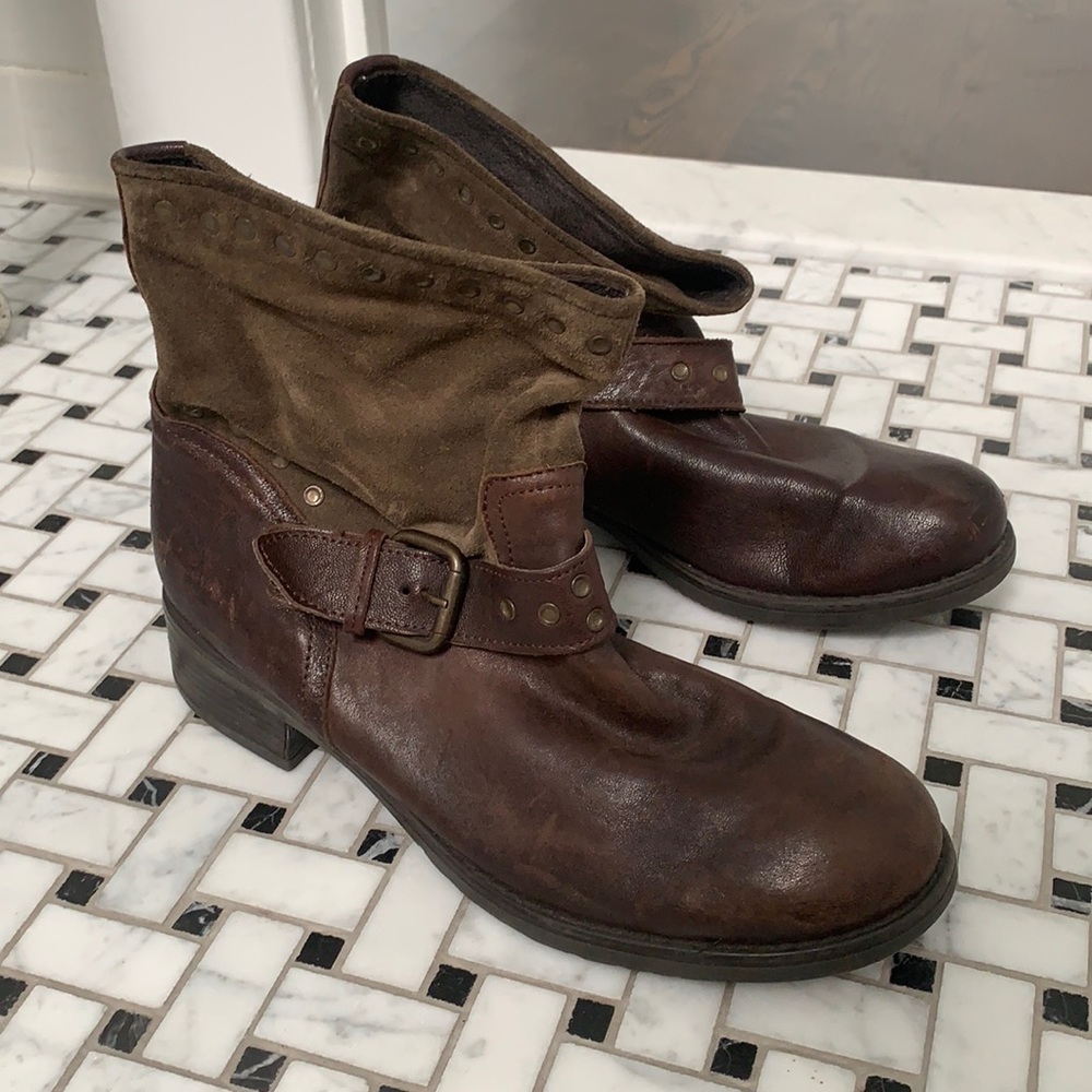 Jones Bootmaker Brown Leather & Suede Ankle Boots